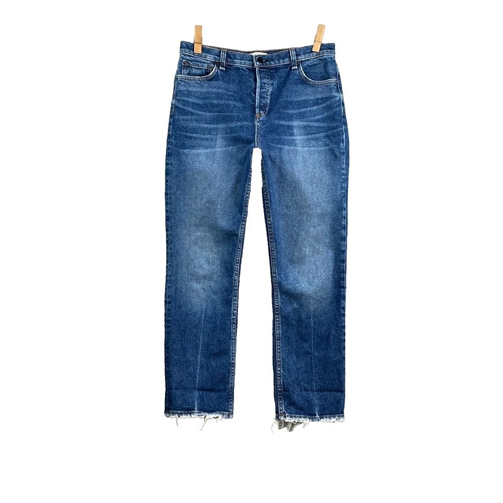 ASKK NY Jeans Womens 32x27* Blue Whisker Denim Distressed Made in USA Streetwear